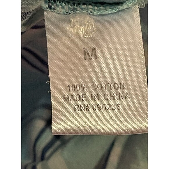 Check & Stripe Women’s Button Down Shirt Blue Plaid Medium Long Sleeve - Picture 5 of 6